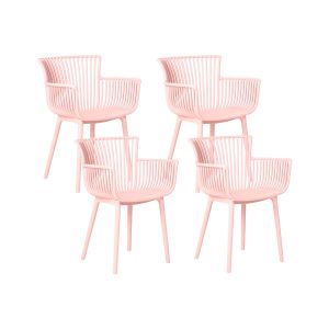 Conjunto de 4 cadeiras de jardim pesaro rosa