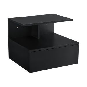 Mesa de cabeceira de parede amberg gaveta 40x35x31cm preto [en.casa]
