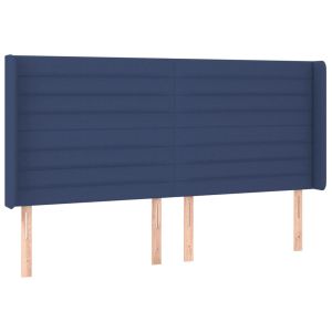 vidaXL cabecero con orejas de tela azul 203x16x118/128 cm