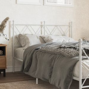 Cabeceira de cama 120 cm metal branco ptob5234
