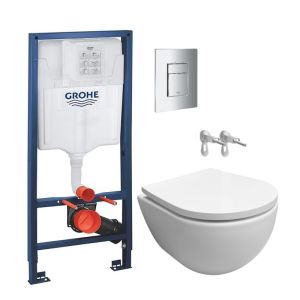 Pack grohe autoclismo + cromo br + sanita swiss branco rimless soft-close