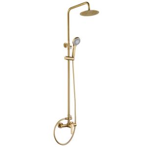 Coluna de duche extensível 88-125 cm, monocomando em ouro escovado