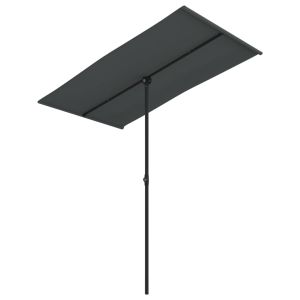 vidaXL sombrilla de jardín palo de aluminio gris antracita 180x110 cm