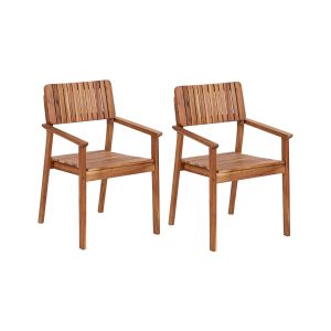 Conjunto de 2 cadeiras de jardim agello madeira de acácia castanho