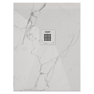 Ondee - base de duche nola 3 - cortável -70x100 -mármore branco -batoque