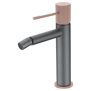Misturador monocomando para bidê em latão preto e ouro rosa com cartucho ce