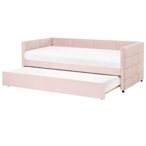 Cama gavetão veludo chavonne 90 x 200 cm rosa