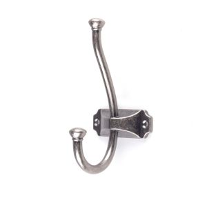 Rei | cabide duplo modelo c520 | zamak prata antiga | 66x130x71 mm |