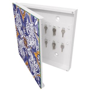 Caixa para chaves decorativa 30x30x5, abertura à esquerda branca
