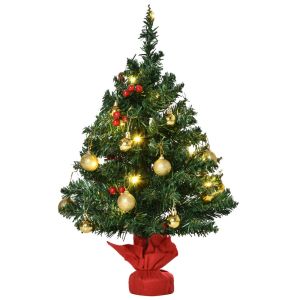 Mini árvore de natal ø40x60cm PVC, cement base bicolor Homcom, casa - natal