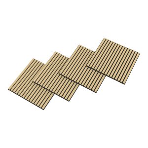Conjunto de 4 painéis acústicos 3d vang lâminas lineares 1,44 m² carvalho
