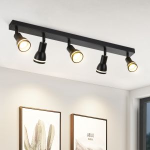 Nettlife luminária de teto negro gu10 69x5