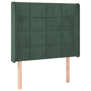 vidaXL cabeceira de veludo com encosto alto verde escuro 93x16x118/128 cm