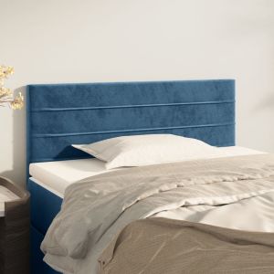Cabeceira de cama veludo 100x5x78/88 cm azul-escuro ptob5791
