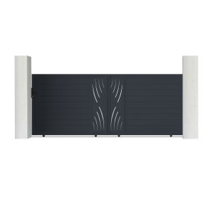 Pack portão deslizante veleta 4m a.160cm + portão veleta 1m a.160cm