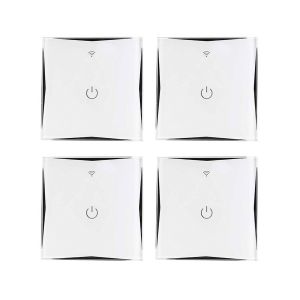 Pacote de 4 switches de parede Wi-Fi via smartphone/app