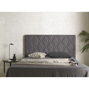 Cabeceira ruby para cama de 105cm em pele sintética cinzenta, 115x115x8.