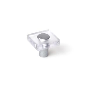 Rei | puxador para móveis modelo e122 abs transparente | diâmetro 30x30 mm