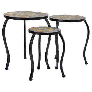 Conjunto 3 suportes mosaico e metal pretos