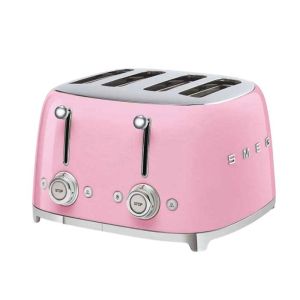Torradeira smeg 4 fatias - década de 1950 - rosa - 2000w