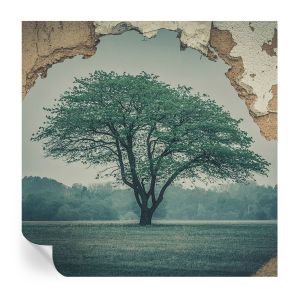 Papel de parede autocolante uma árvore solitária 250x250 tulup