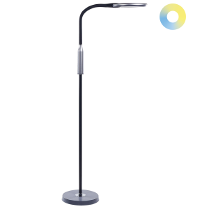 Candeeiro de pé LED cassiopeia com regulador de intensidade metal preto
