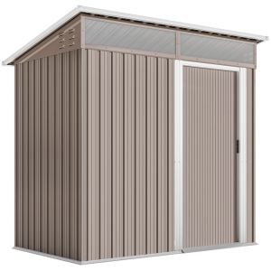 Abrigo de armazenamento 195x122x159-1,82 m aço galvanizado color marrón
