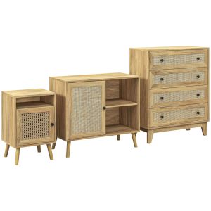 Conjunto para quarto 80x35x95 cm color marrón Homcom