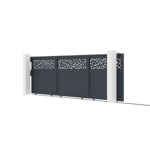 Portão correr dolomite ruivo 5 m h160 + poste eiffel 20x20