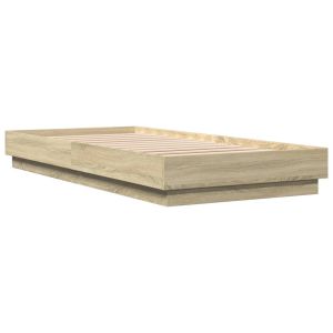 vidaXL estructura de cama sin colchón madera roble sonoma 90x200 cm