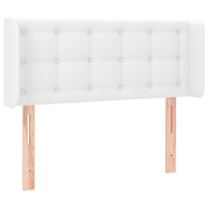 vidaXL cabecero con LED cuero sintético blanco 83x16x78/88 cm