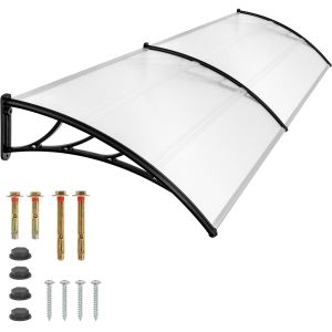 Cobertura arqueada para porta, 1,86 m², 200 x 93 cm, transparente