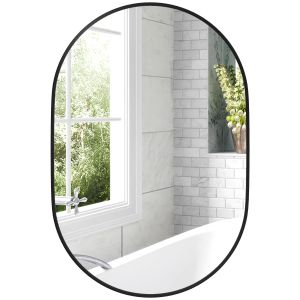Espelho casa de banho liga de alumínio, vidro preto 60x3x90 cm
