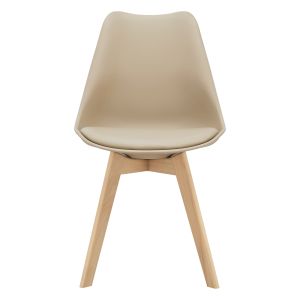Conjunto de 6 cadeiras de jantar fläten pele sintética  82x49x54cm bege