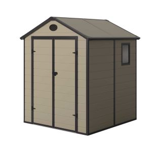 Abrigo de jardim em resina 190x188x225 cm (3,57 m²) isabella bege