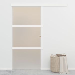 Porta deslizante batente suave vidro esg/alumínio 90x205 cm ptxt4419