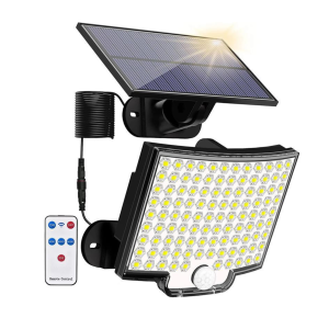 Luz de parede solar externa 20w 800 lm sensor, controle remoto 1800mah