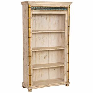 Estante madeira artesanal branca 100x40x180h cm