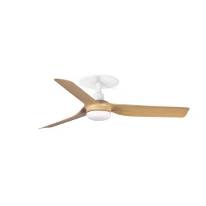 Ventilador de teto embutido ø900 branco em madeira de ácer 3 pás tuya