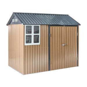 Abrigo de jardim nocciano 248 cm 161 cm metal castanho