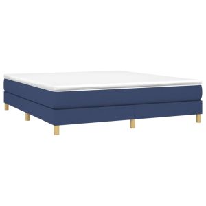 vidaXL cama box spring con colchón tela azul 180x200 cm