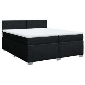 vidaXL cama box spring con colchón tela negro 200x200 cm