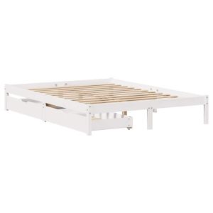 vidaXL estructura de cama sin colchón madera de pino blanca 120x200 cm