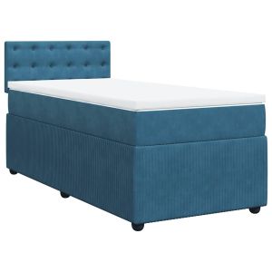 vidaXL cama box spring con colchón terciopelo azul oscuro 80x200 cm