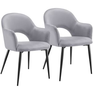 2 cadeiras de sala de jantar terciopelo 57 x 61,5 x 87,5 cm cinzento claro