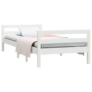 vidaXL estructura de cama sin colchón madera maciza blanca 90x190 cm