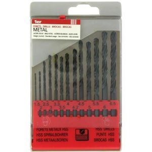 Précy hss std tivoly caixa de brocas metálicas 13 brocas ø1,5 a 6,5mm