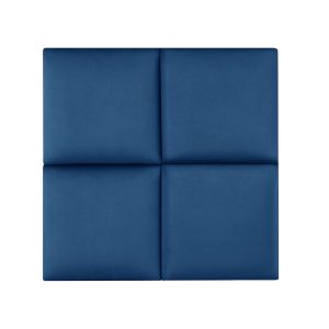 Conjunto de 4 painéis de parede carpino veludo 30x30cm - azul marinho