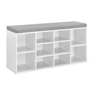 Sapateira brande estofada em aglomerado/têxtil 42 x 80 x 35 cm branco