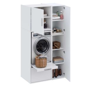 Conjunto de móveis para máquina de lavar t-bath 110,7x208 cm branco